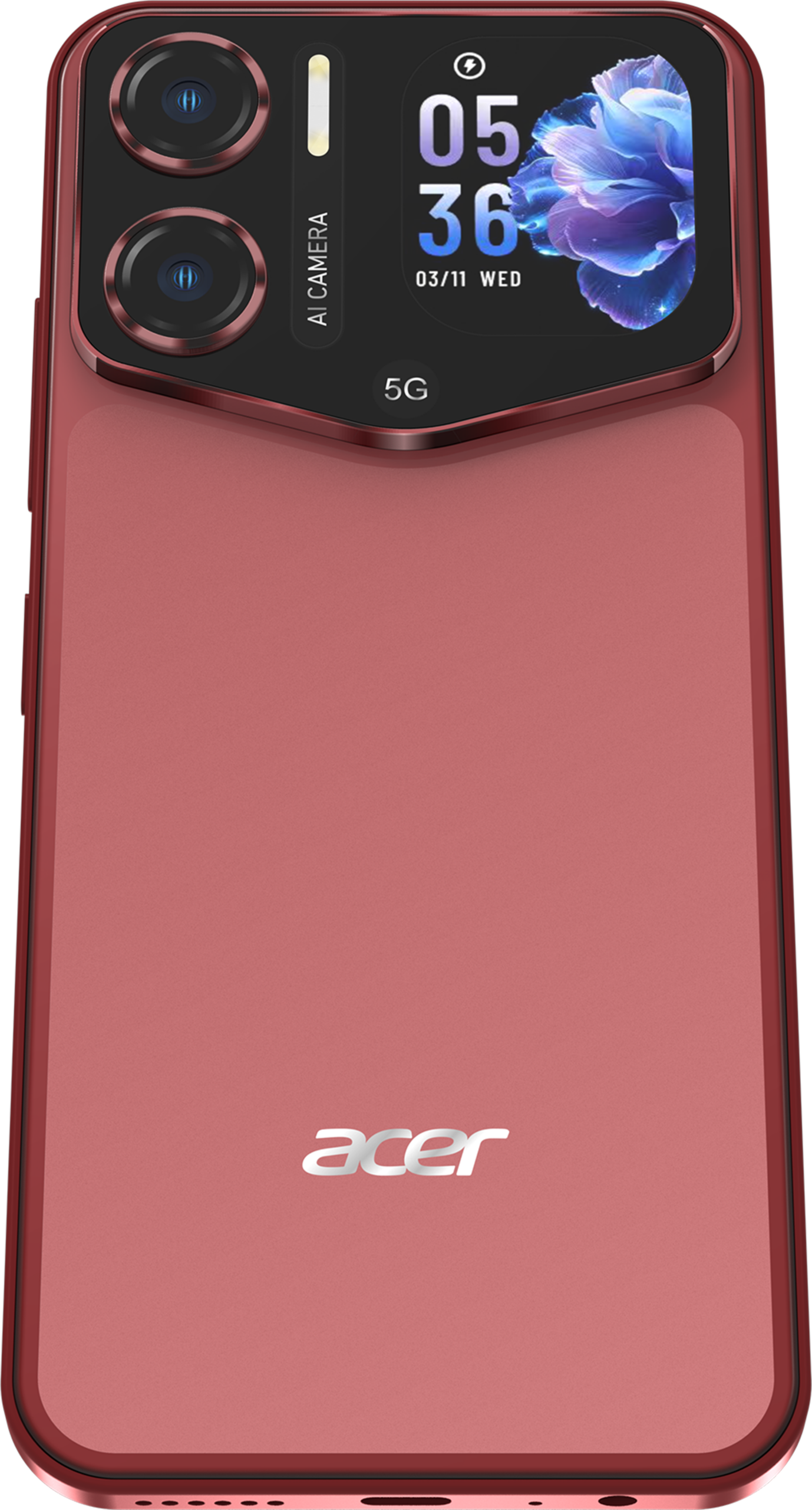 Acer Sospiro A70の背面カメラと1.88インチのサブ画面