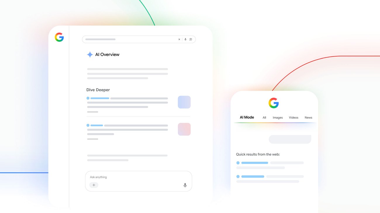 Google検索のAI による概要とAI モードの画面イメージ