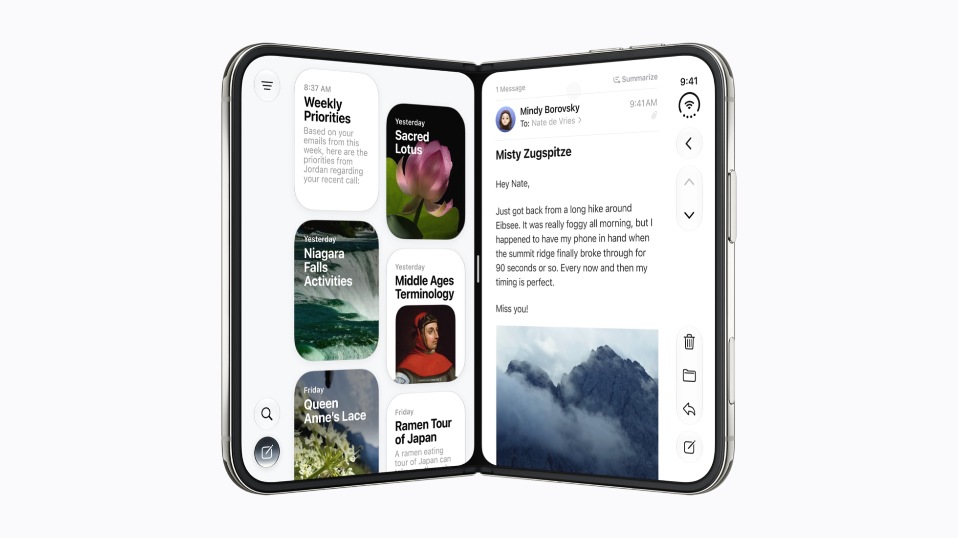 Apple iPhone DuoのSplit Viewでメールとアプリを並べて表示