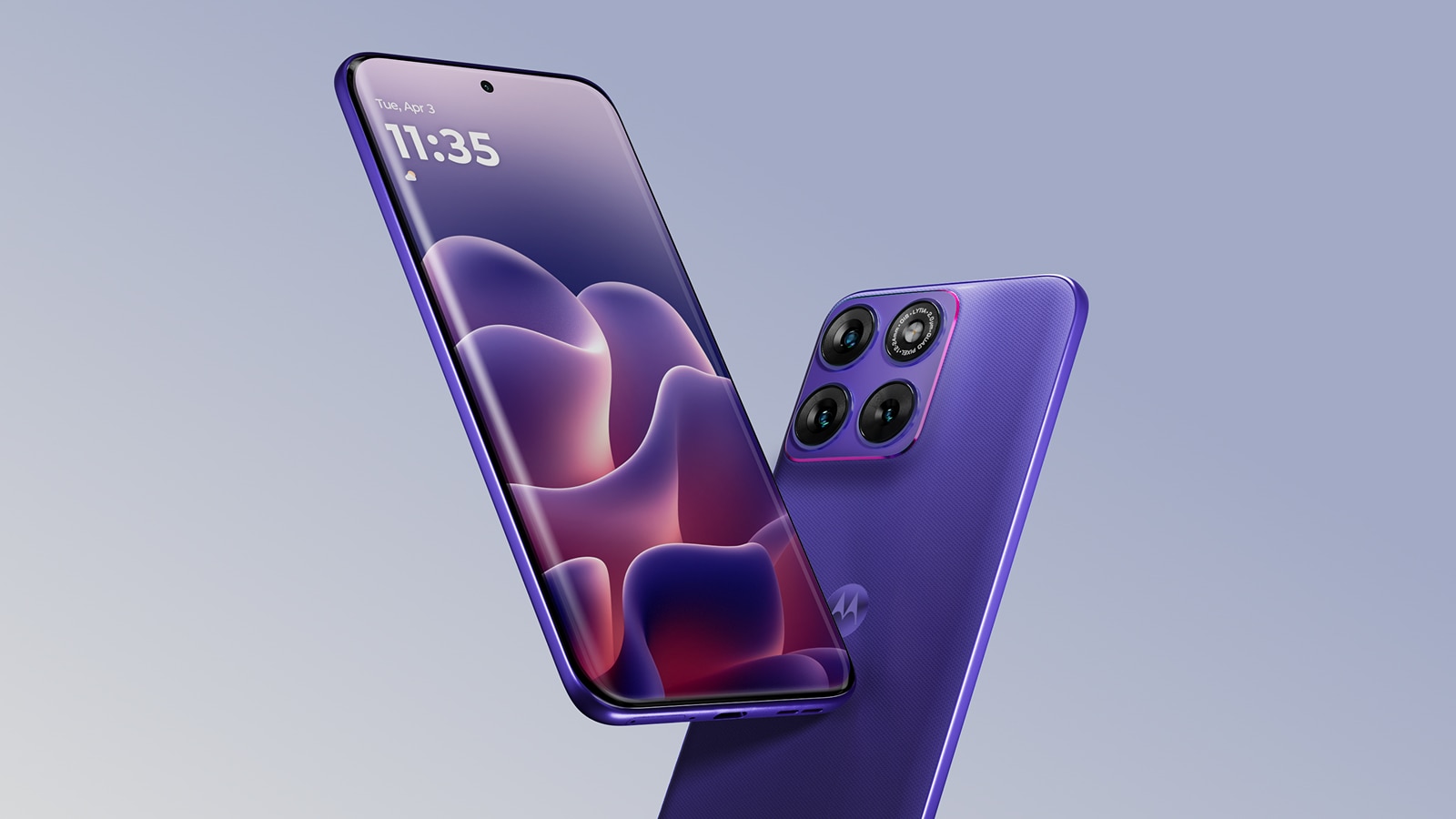 motorola edge 70 fusion オリエントブルーの前面と背面