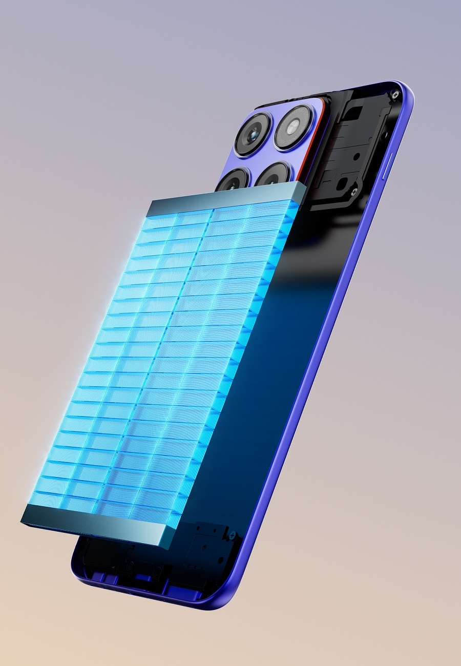 motorola edge 70 fusion 7000mAhバッテリーの内部イメージ